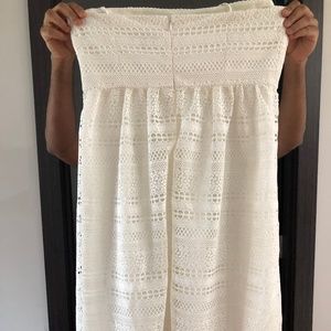 J.Crew strapless crocheted lace midi dress